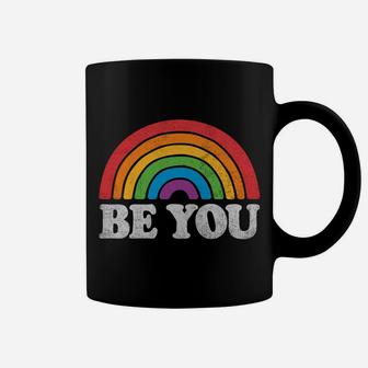 Lgbtq Be You Gay Pride Lgbt Ally Rainbow Flag Retro Vintage Sweatshirt Coffee Mug | Crazezy