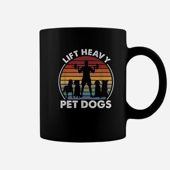 Lift Heavy Pet Dogs Funny Fitness Weightlifting Retro Coffee Mug | Crazezy