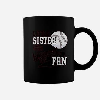 Little Sister And Biggest Fan Baseball Family Coffee Mug | Crazezy