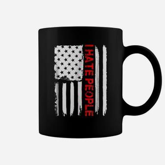 Love America I Hate People T Shirt Funny Usa Flag Gift Tee Coffee Mug | Crazezy UK