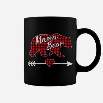 Mama Bear Christmas Pajama Red Buffalo Plaid Family Gift Coffee Mug | Crazezy