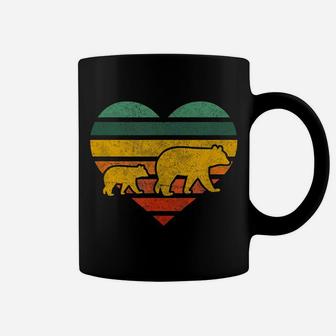 Mama Bear One Cub Shirt Retro Heart Mothers Day Gift Coffee Mug | Crazezy