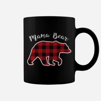 Mama Bear | Women Red Plaid Christmas Pajama Family Mom Gift Coffee Mug | Crazezy
