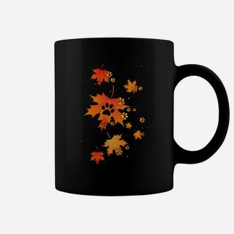 Maple Leaf Flying Paw Dog Autumn Leaves Season Collection Coffee Mug | Crazezy