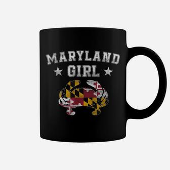 Maryland Girl Flag Blue Crab T Shirt - State Pride Retro Tee Coffee Mug | Crazezy DE