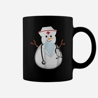 Medical Scrub Top Nurse's Hat Wearing Snowman Gift Coffee Mug | Crazezy DE