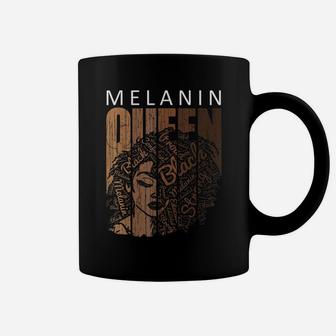 Melanin Queen Tee African American Strong Black Natural Afro Coffee Mug | Crazezy