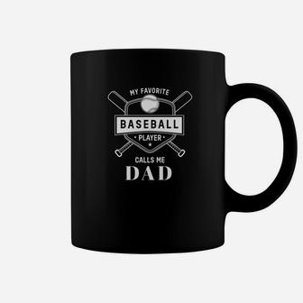 Mens Baseball Dad Favorite Player Is My Son Fathers Day Premium Coffee Mug | Crazezy AU