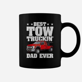 Mens Best Tow Truckin Dad Ever Tow Truck Driver Gift Distressed Coffee Mug | Crazezy