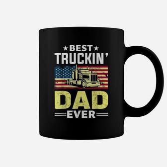 Mens Best Trucking Dad Ever Shirt Truck Driver Gifts USA Flag Coffee Mug | Crazezy UK