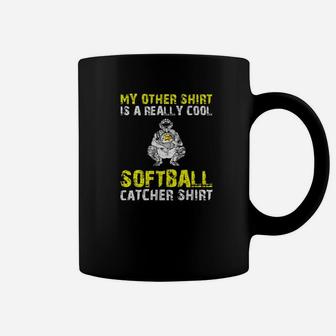 Mens Cool Softball Catcher Funny Cute Gift Mom Girl Coffee Mug | Crazezy CA