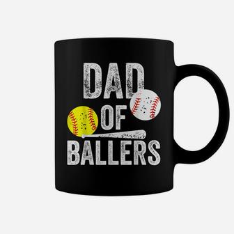 Mens Dad Of Ballers T Shirt Funny Baseball Softball Gift From Son Coffee Mug | Crazezy AU