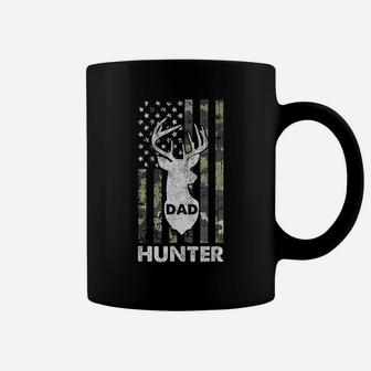 Mens Deer Hunter Dad Fathers Day Hunting American Flag Camo Papa Coffee Mug | Crazezy