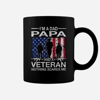 Mens I'm A Dad Papa And A Veteran For Dad Father's Day Coffee Mug | Crazezy
