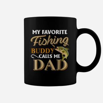 Men's My Favorite Fishing Buddy Calls Me Dad - Fish T-shirt Coffee Mug | Crazezy DE