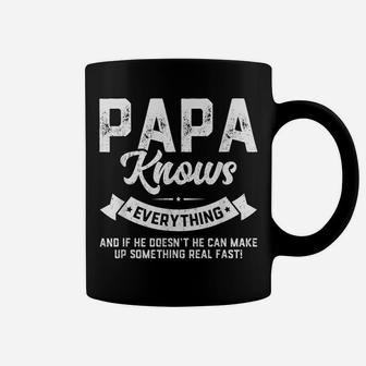 Mens Papa Knows Everything Shirt 60Th Gift Funny Father's Day Coffee Mug | Crazezy DE