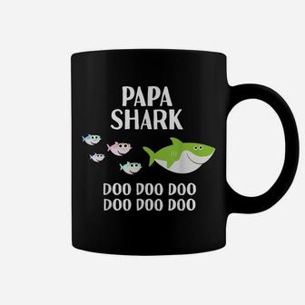 Mens Papa Shark Doo Doo Grandpa Men Christmas Gift Matching Pjs & Coffee Mug | Crazezy