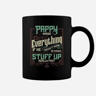 Mens Pappy Knows Everything Funny Pappy Christmas Gifts Coffee Mug | Crazezy AU
