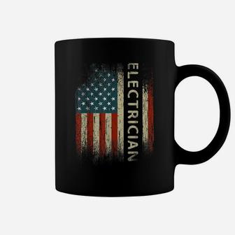 Mens Patriotic Electrician Gifts American Usa Flag Funny Lineman Coffee Mug | Crazezy