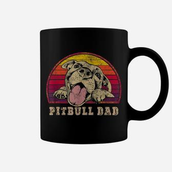 Mens Pitbull Dad - Vintage Smiling Pitbull Fathers & Dog Lovers Coffee Mug | Crazezy