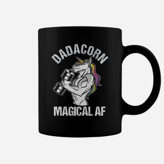 Mens Unicorn Dad Shirt Dadacorn Muscle Strong Unicorn Dad Gift Coffee Mug | Crazezy