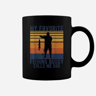 Mens Vintage My Favorite Fishing Buddy Calls Me Dad Fishing Lover Coffee Mug | Crazezy