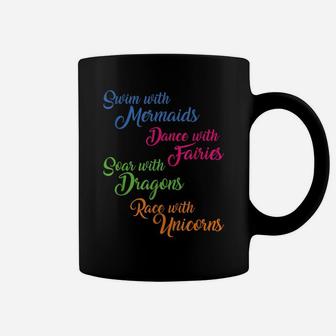 Mermaid Fairy Dragon Unicorn Shirt Girl Women Teen Gift Idea Coffee Mug | Crazezy