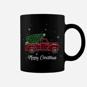 Merry Christmas Buffalo Truck Tree Red Plaid For Men Women Coffee Mug | Crazezy