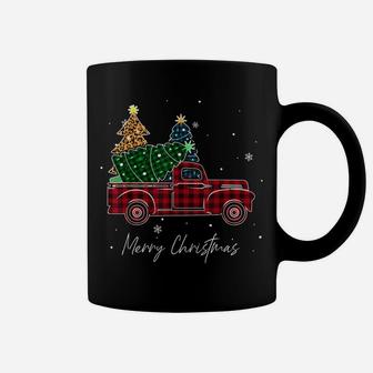 Merry Christmas Leopard Buffalo Truck Tree Red Plaid Coffee Mug | Crazezy