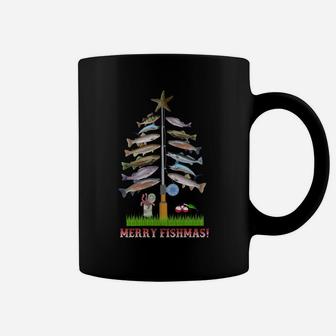 Merry Fishmas Christmas Tree Funny Coffee Mug | Crazezy