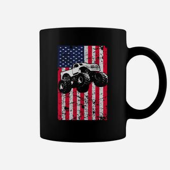 Monster Truck American Flag Racing Usa Patriotic Coffee Mug | Crazezy
