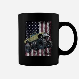 Monster Truck American Flag Racing USA Patriotic Coffee Mug | Crazezy