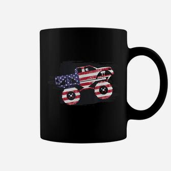 Monster Truck American Flag Vintage Big Trucks Lover Gift Coffee Mug | Crazezy