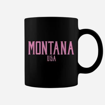 Montana USA Vintage Text Pink Print Coffee Mug | Crazezy