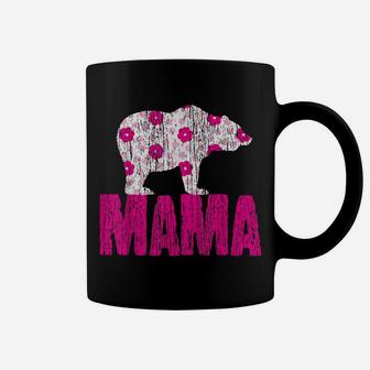 Mothers Day Tshirt Floral Pink Bear Tee Gift Mom Mama Shirt Coffee Mug | Crazezy
