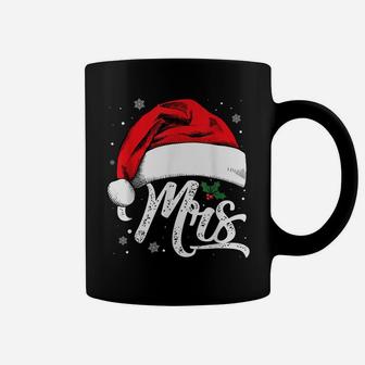 Mrs And Mr Santa Hat Christmas Couples Matching Pajamas Xmas Coffee Mug | Crazezy CA
