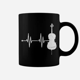 Musical Instrument Cellist Heartbeat Gift Cello Coffee Mug | Crazezy