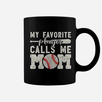 My Favorite Player Calls Me Mom Baseball Cheer Boy Coffee Mug | Crazezy DE