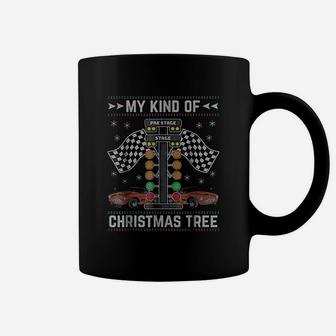 My Kind Of Christmas Tree Drag Racing Ugly Christmas Coffee Mug | Crazezy