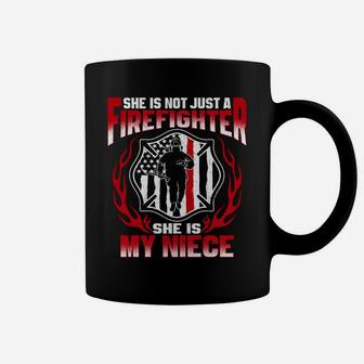 My Niece Is A Firefighter Hero Proud Fire Aunt Uncle Gifts Coffee Mug | Crazezy AU