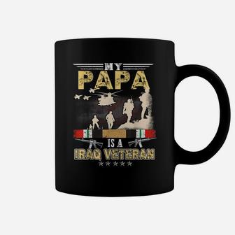 My Papa Is A Iraq Veteran Shirt Proud Us Veteran Fathers Day Coffee Mug | Crazezy