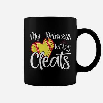 My Princess Wears Cleats Softball Mom Baseball Dad Gift Coffee Mug | Crazezy
