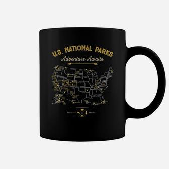 National Parks T Shirt Map Camping Tshirt Women Men Hiking Coffee Mug | Crazezy
