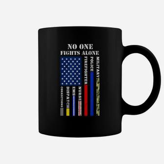 No One Fights Alone Usa Flag T-Shirt For 4Th July Coffee Mug | Crazezy AU