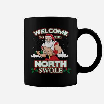 North Swole Santa Claus Weight Lifting Christmas Gym Workout Sweatshirt Coffee Mug | Crazezy