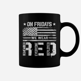 On Friday We Wear Red American Flag Military Supportive Coffee Mug | Crazezy