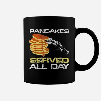 Pancakes Served All Day Fun Lineman Football Christmas Gift Coffee Mug | Crazezy DE