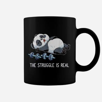 Panda The Struggle Is Real Weightlifting Fitness Gym Funny Coffee Mug | Crazezy DE