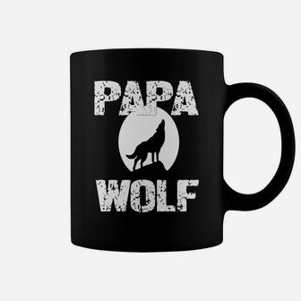 Papa Wolf Shirt Matching Family Tribe Wolves Moon Father Dad Sweatshirt Coffee Mug | Crazezy AU