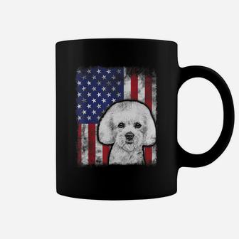 Patriotic Bichon Frise American Flag Dog Lover Coffee Mug | Crazezy